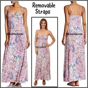 Tommy Bahama Palais Multicolor Paisley Print Maxi Dress SZ S or M $178